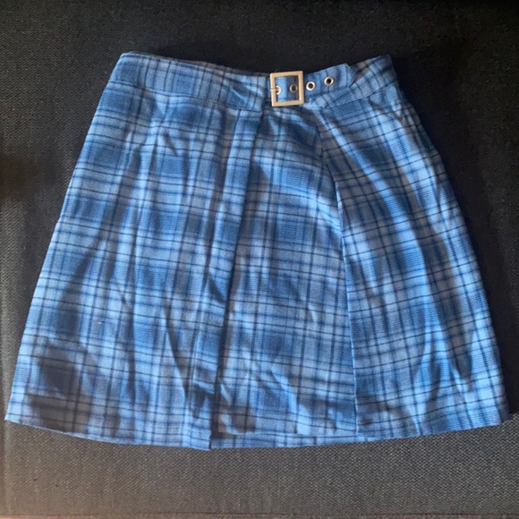 Blue plaid john galt skirt - Picture 1 of 4